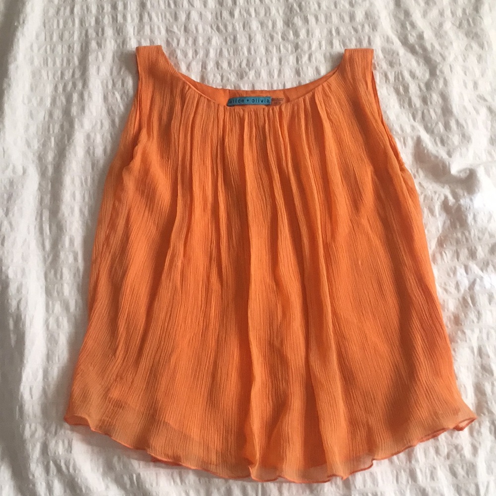 Alice & Olivia Orange Silk top size XS/2